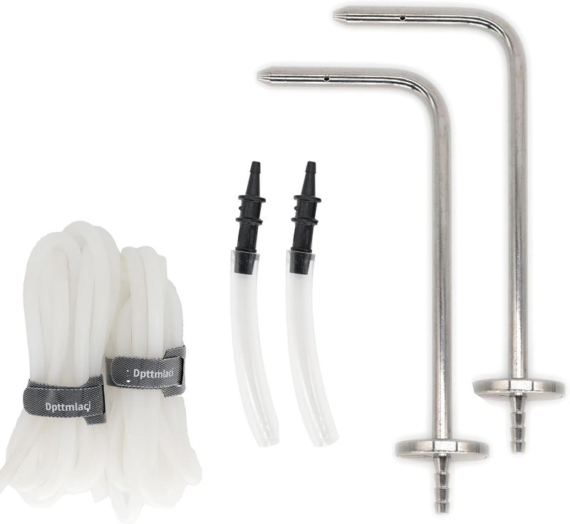 Dpttmlaci Static Pressure Probes Kit for HVAC,2xStatic Tubes with Magnet, 2xSilicone Soft tubes(5.91ft),2 Manometer Tube Adapter/Fitting 3/16inch to 5/16inch - Image 1